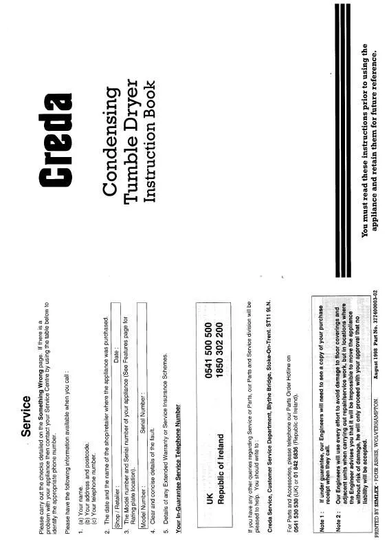 Mode d'emploi CREDA HB37754