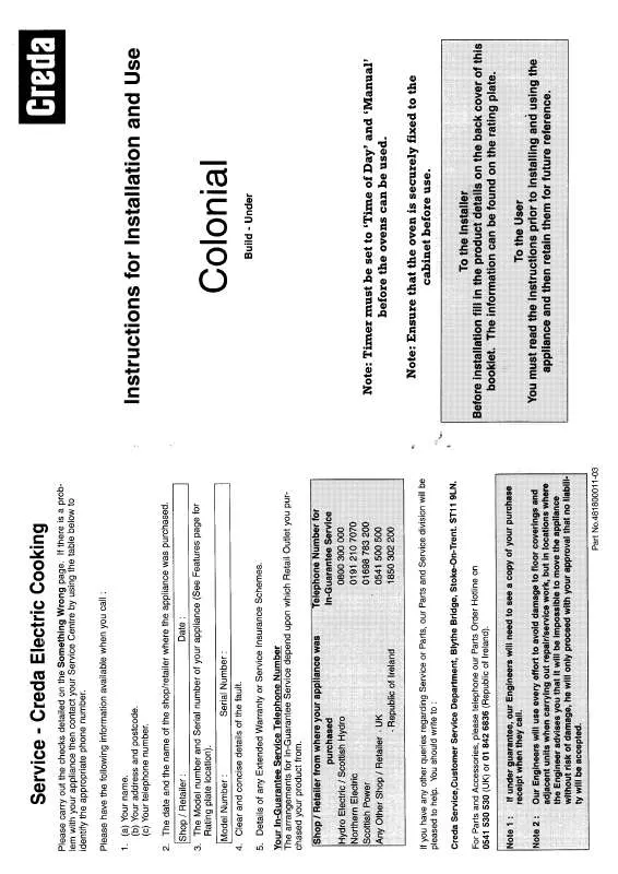 Mode d'emploi CREDA HB48196