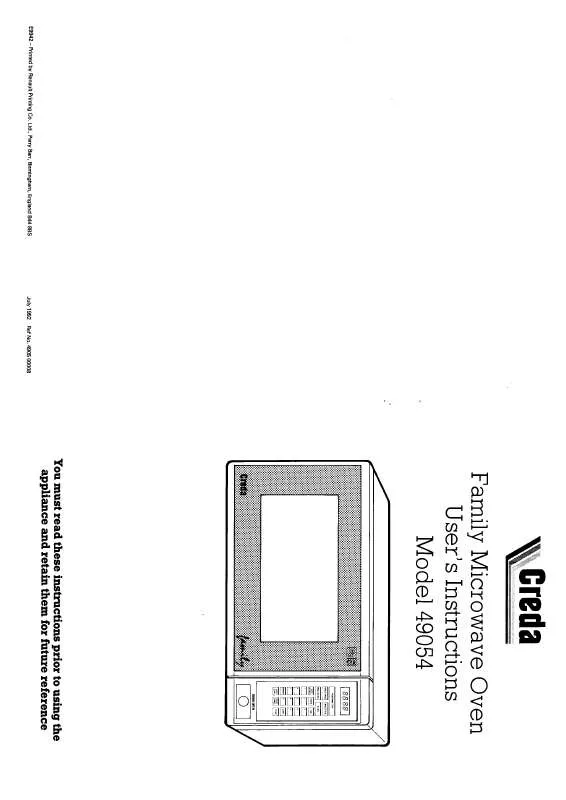 Mode d'emploi CREDA HB49054