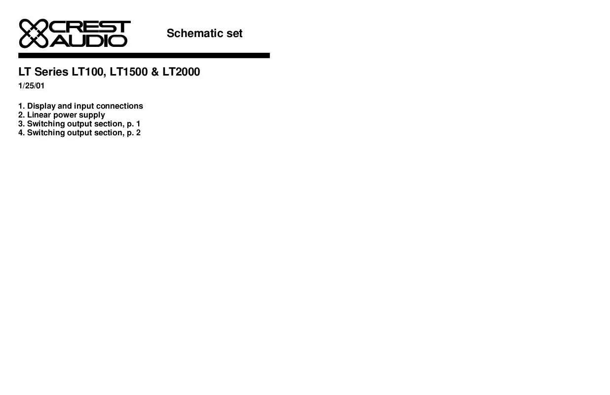 Mode d'emploi CREST AUDIO LT1000