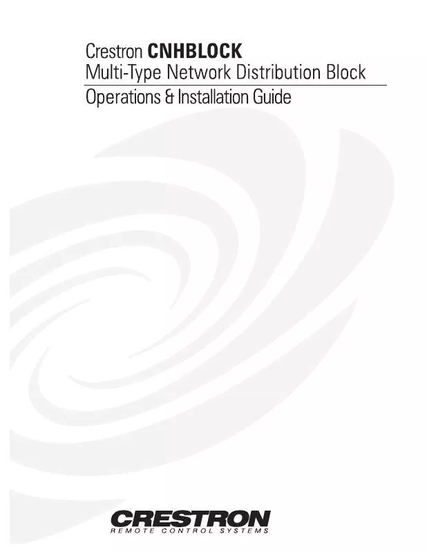 Mode d'emploi CRESTRON CNHBLOCK