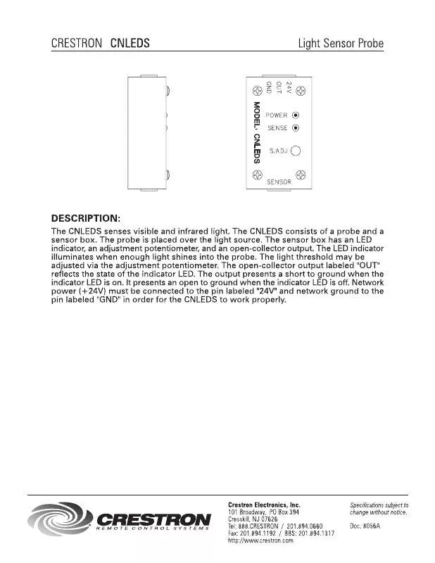 Mode d'emploi CRESTRON CNLEDS