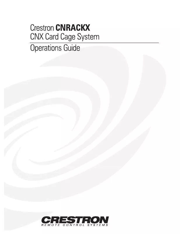 Mode d'emploi CRESTRON CNRACKX