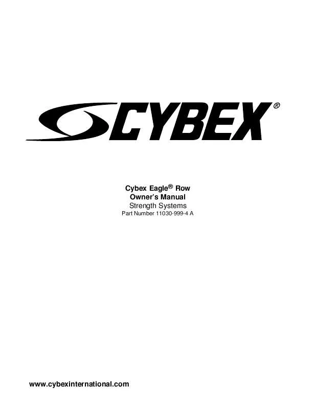 Mode d'emploi CYBEX INTERNATIONAL 11030_ROW
