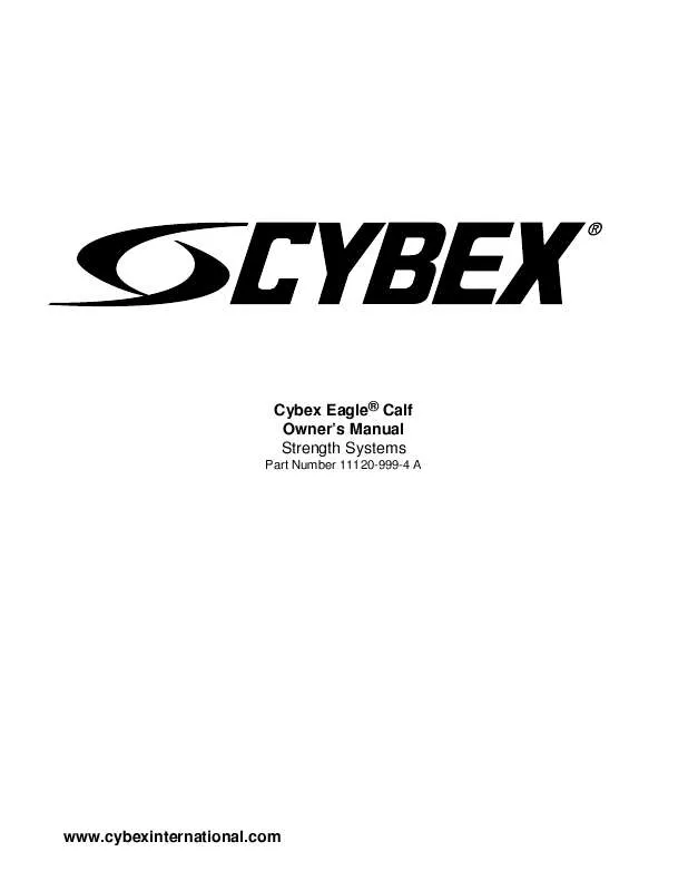 Mode d'emploi CYBEX INTERNATIONAL 11120_CALF
