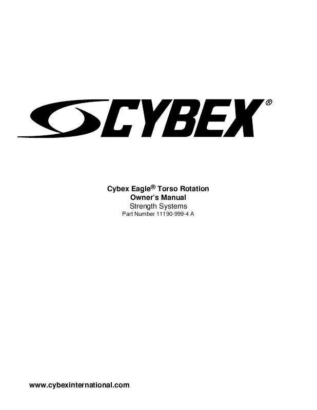 Mode d'emploi CYBEX INTERNATIONAL 11190_TORSO