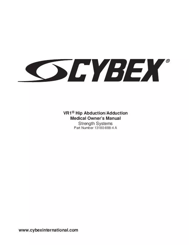 Mode d'emploi CYBEX INTERNATIONAL 13180 HIP AB-AD