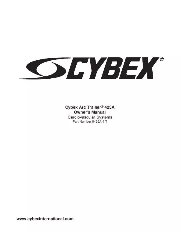 Mode d'emploi CYBEX INTERNATIONAL 425A ARC