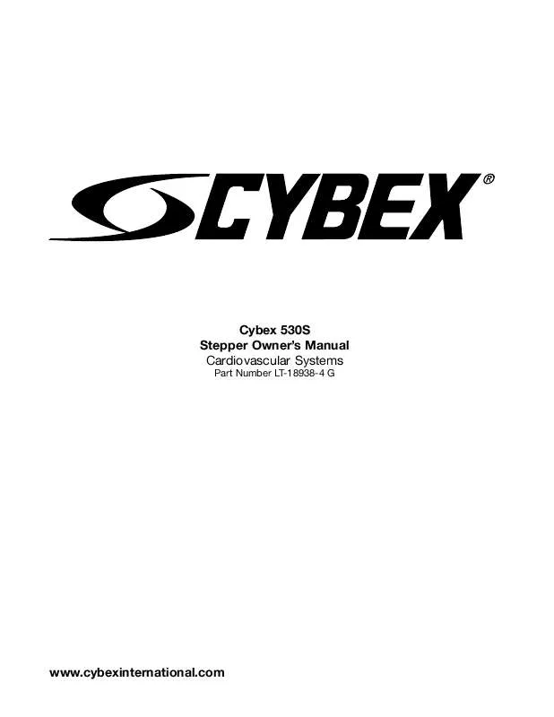 Mode d'emploi CYBEX INTERNATIONAL 530S STEPPER