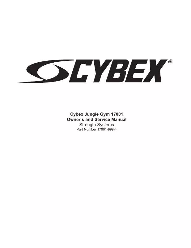 Mode d'emploi CYBEX INTERNATIONAL JUNGLE GYM