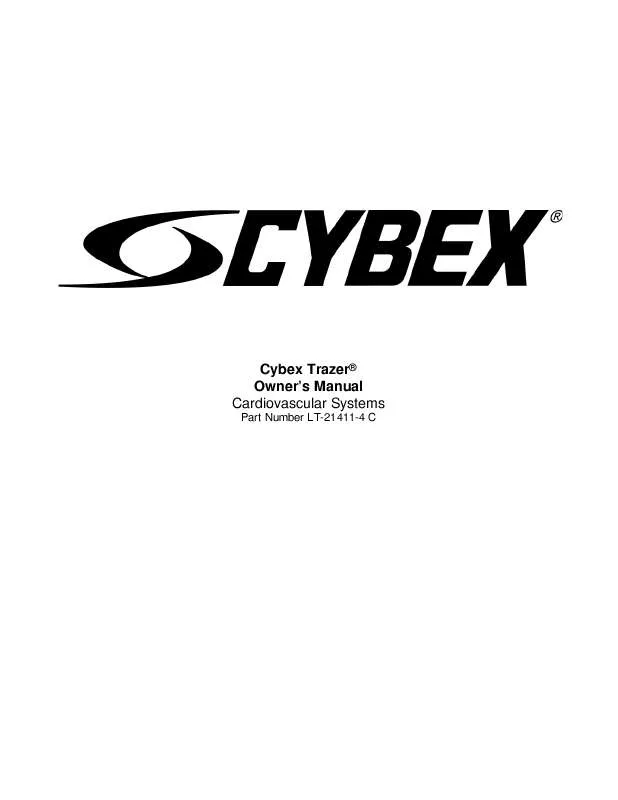 Mode d'emploi CYBEX INTERNATIONAL TRAZER