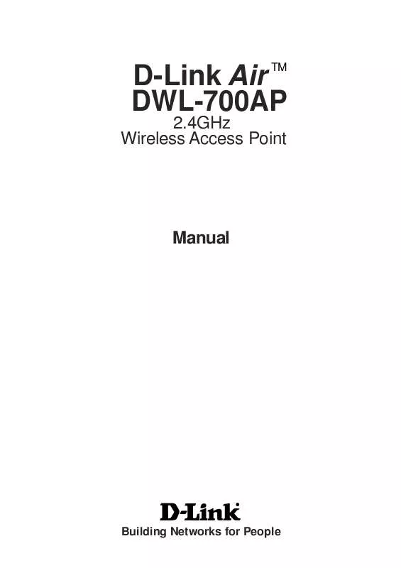 Mode d'emploi D-LINK AIR DWL-700AP