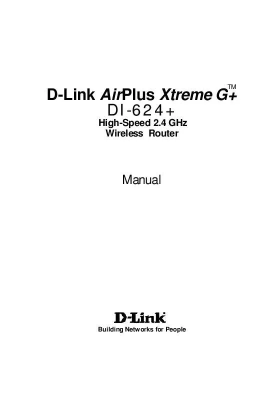 Mode d'emploi D-LINK AIRPLUS XTREME G+ DI-624+