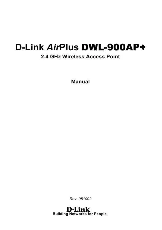 Mode d'emploi D-LINK AIRPLUS DWL-900AP PLUS