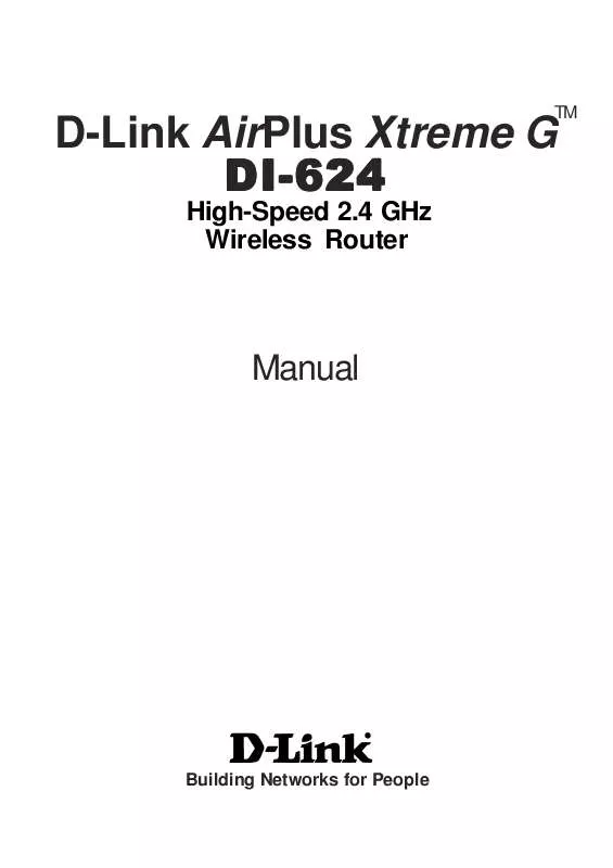 Mode d'emploi D-LINK AIRPLUS XTREME G DI-624