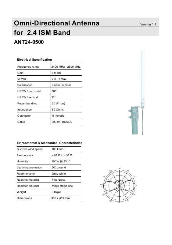 Mode d'emploi D-LINK ANT24-0500