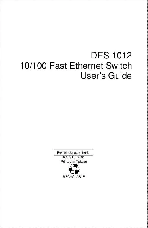 Mode d'emploi D-LINK DES-1012