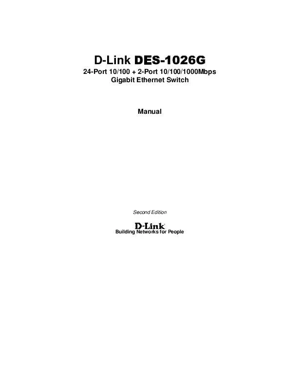Mode d'emploi D-LINK DES-1026G