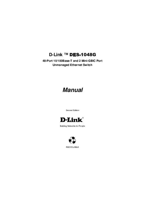 Mode d'emploi D-LINK DES-1048G