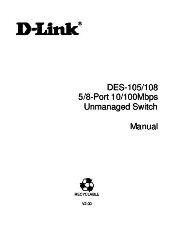 Mode d'emploi D-LINK DES-108