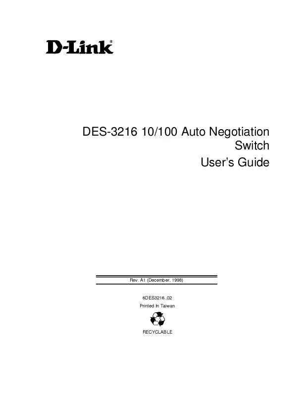 Mode d'emploi D-LINK DES-3216