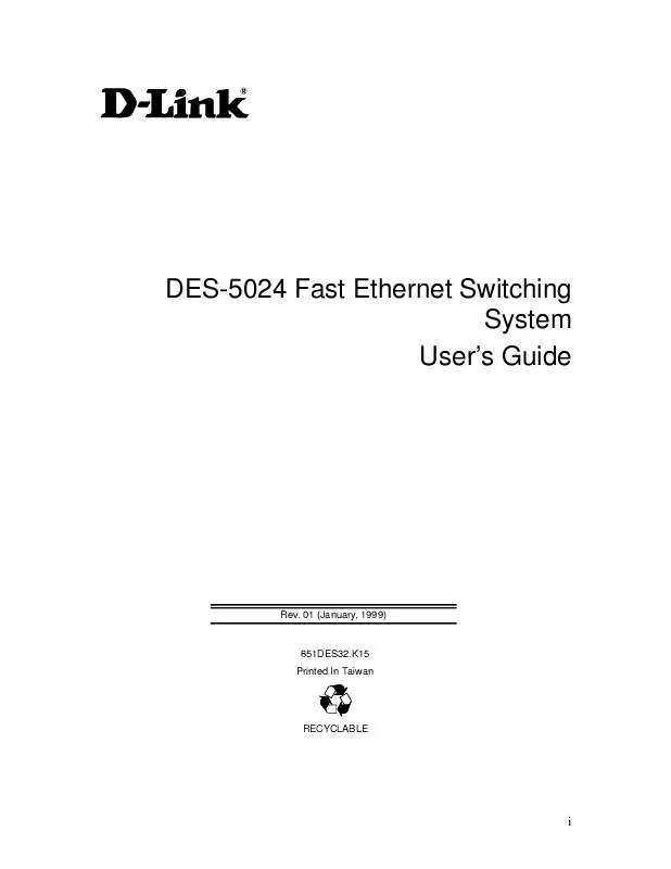 Mode d'emploi D-LINK DES-5024