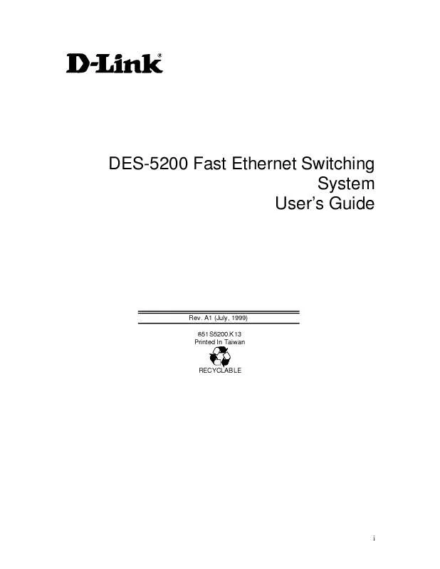 Mode d'emploi D-LINK DES-5200