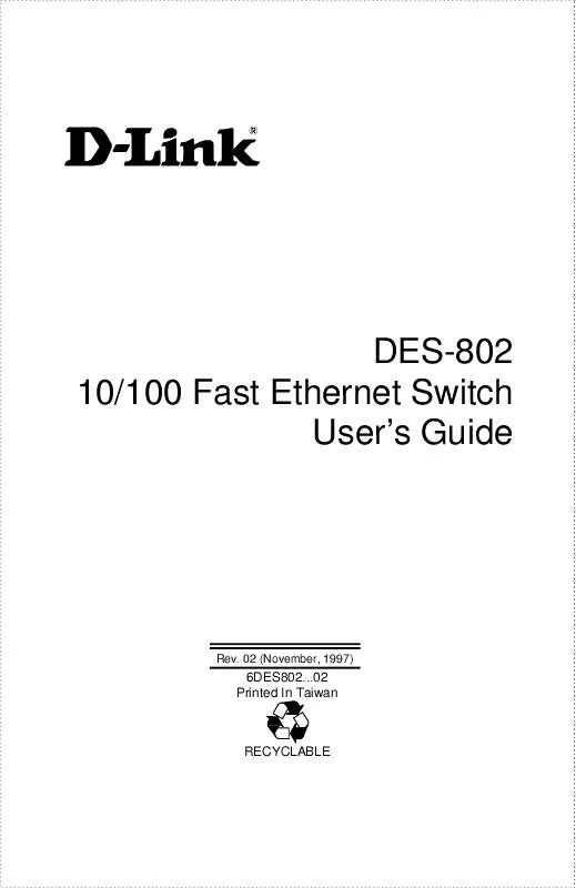 Mode d'emploi D-LINK DES-802