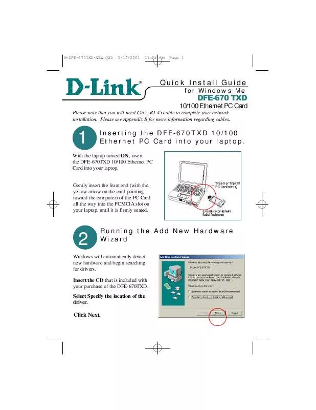 Mode d'emploi D-LINK DFE-670TXD