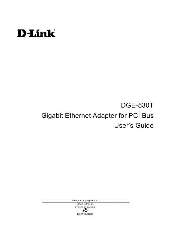 Mode d'emploi D-LINK DGE-530T