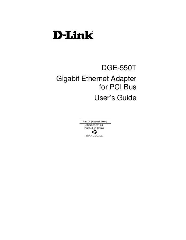 Mode d'emploi D-LINK DGE-550T