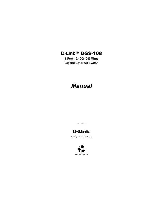 Mode d'emploi D-LINK DGS-108