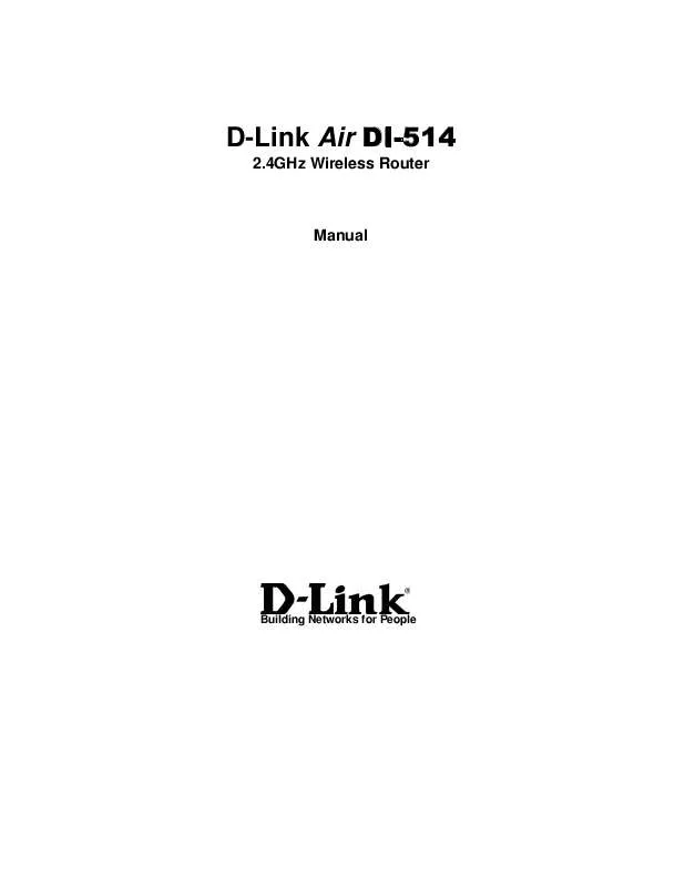 Mode d'emploi D-LINK DI-514