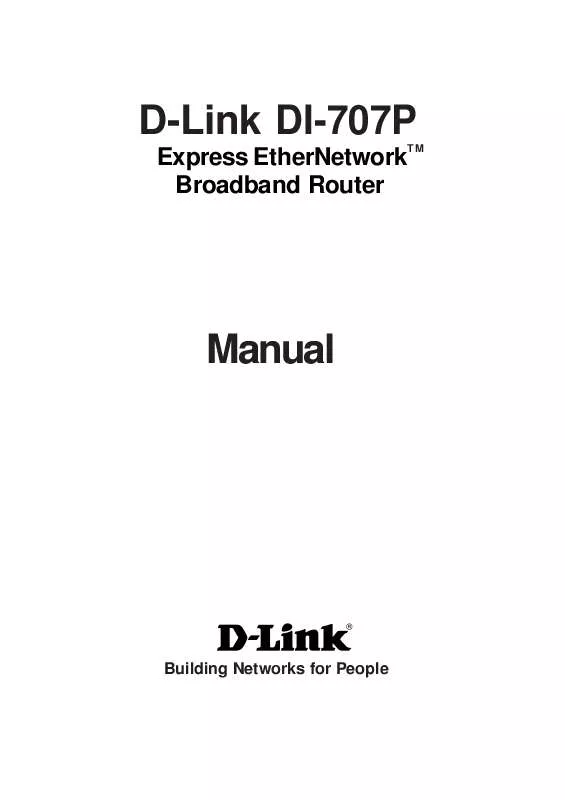Mode d'emploi D-LINK DI-707