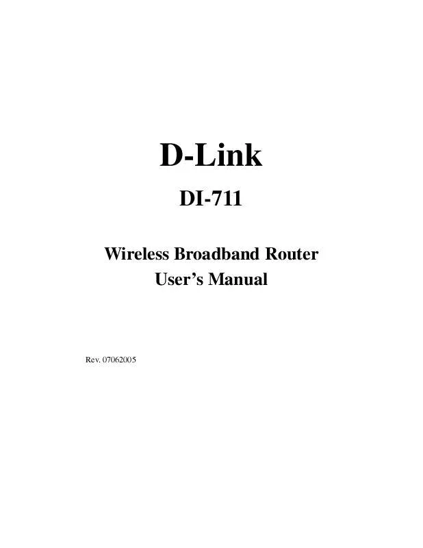 Mode d'emploi D-LINK DI-711