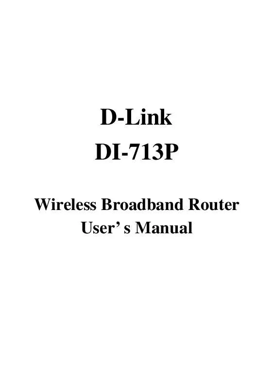 Mode d'emploi D-LINK DI-713P