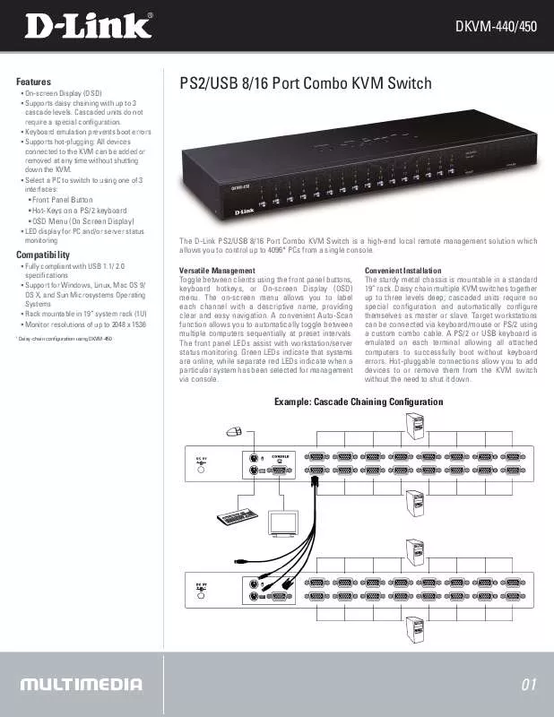 Mode d'emploi D-LINK DKVM-440