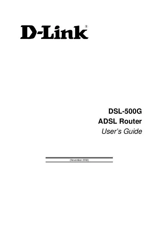 Mode d'emploi D-LINK DSL-500G