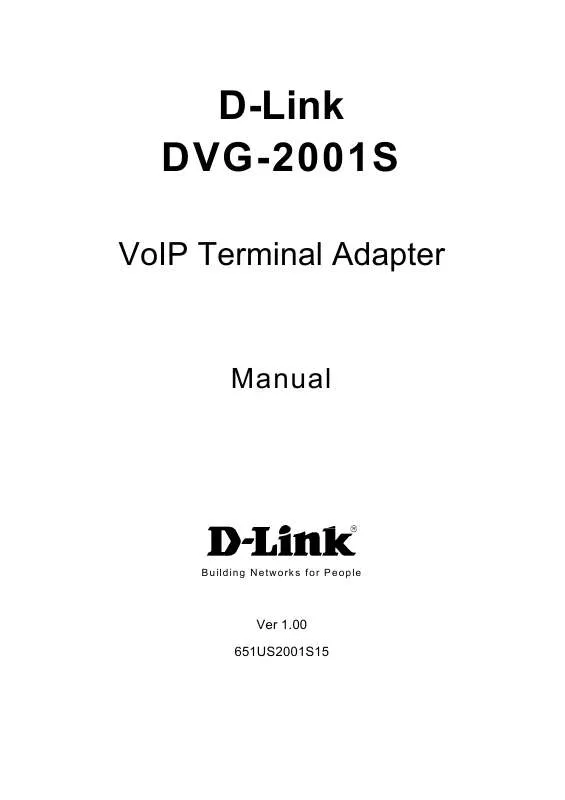 Mode d'emploi D-LINK DVG-2001S