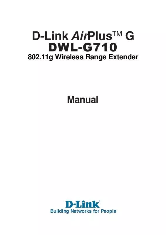Mode d'emploi D-LINK DWL-G710