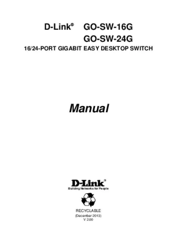 Mode d'emploi D-LINK GO-SW-16G