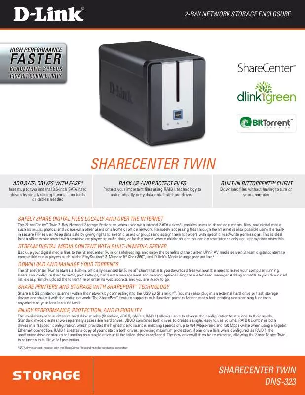 Mode d'emploi D-LINK SHARECENTER TWIN 1TB