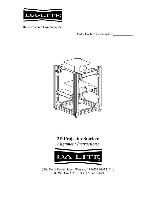 Mode d'emploi DA-LITE 3D PROJECTOR STACKER