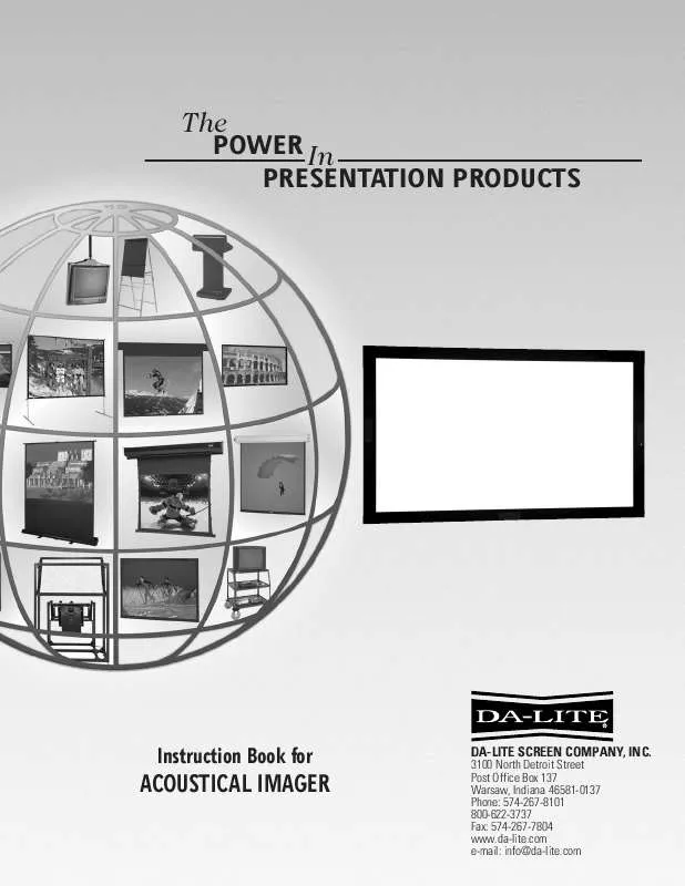 Mode d'emploi DA-LITE ACOUSTICAL IMAGER