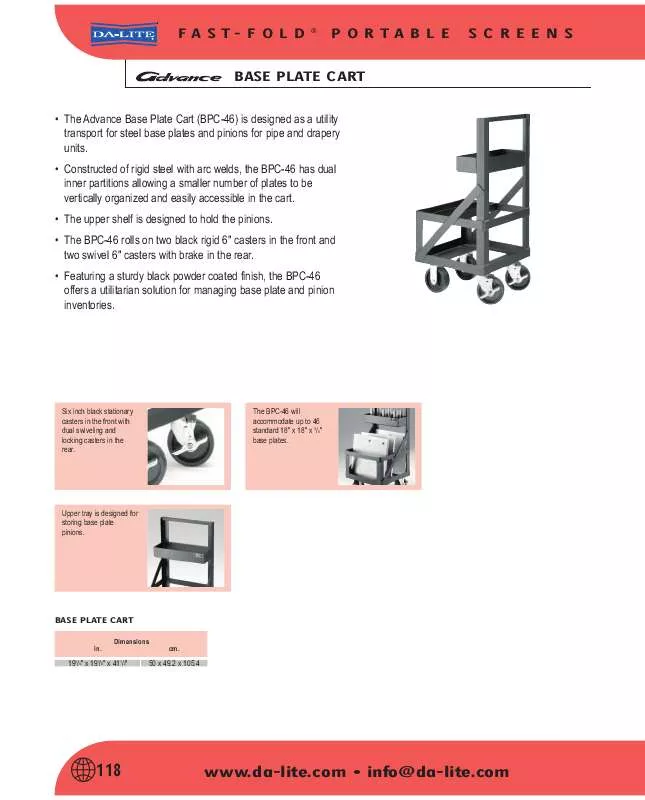 Mode d'emploi DA-LITE BPC-46