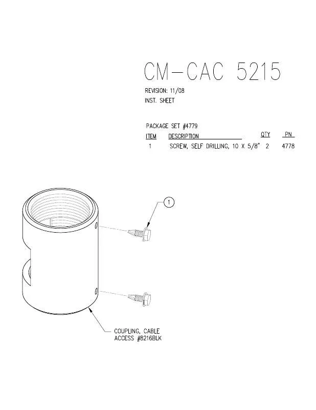 Mode d'emploi DA-LITE CM-CAC 5215