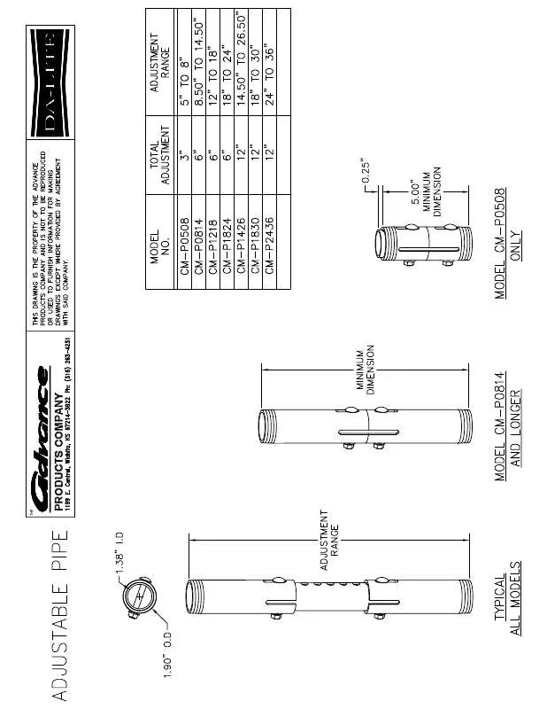 Mode d'emploi DA-LITE CM-P1218