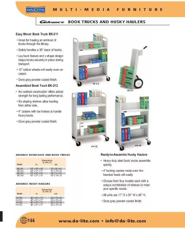 Mode d'emploi DA-LITE HUSKY HAULERS