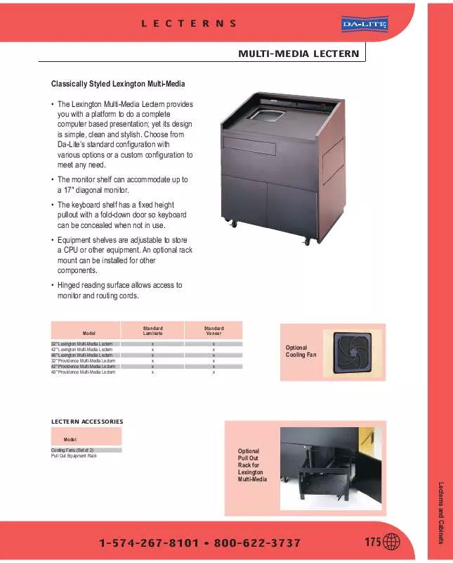 Mode d'emploi DA-LITE MULTI-MEDIA LECTERN