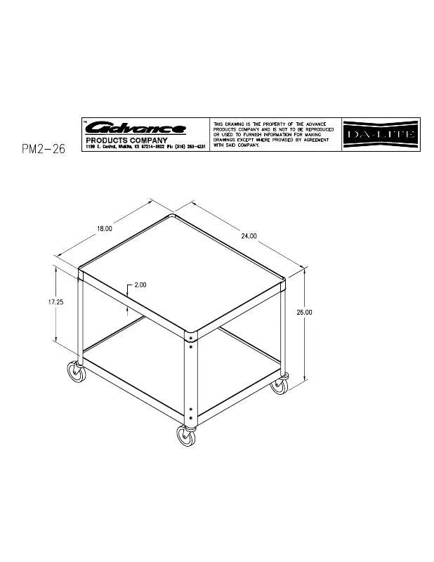 Mode d'emploi DA-LITE PM2-26